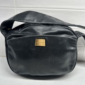 Women's PERLINA New York Black Leather Handbag Purse
